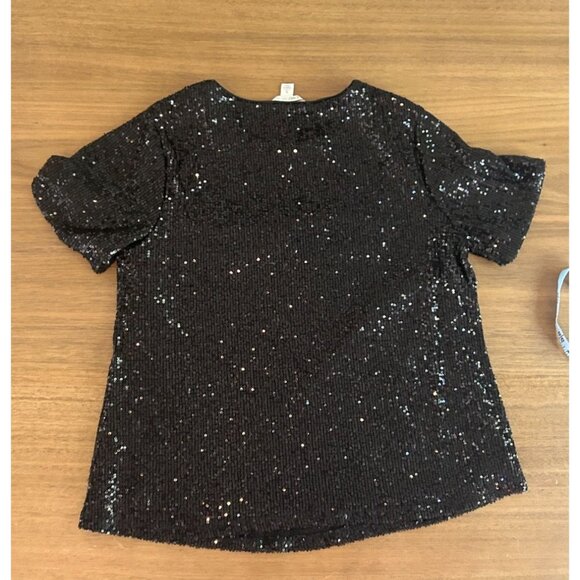 NWOT Cato Sparkly Black Women's S Top, Lined MSRP $49 - Picture 2 of 5
